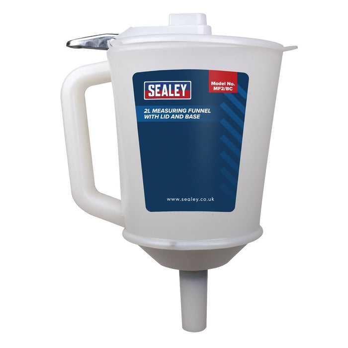 Sealey Measuring Funnel with Lid and Base 2L MF2/BC Sealey  - Dynamic Drive