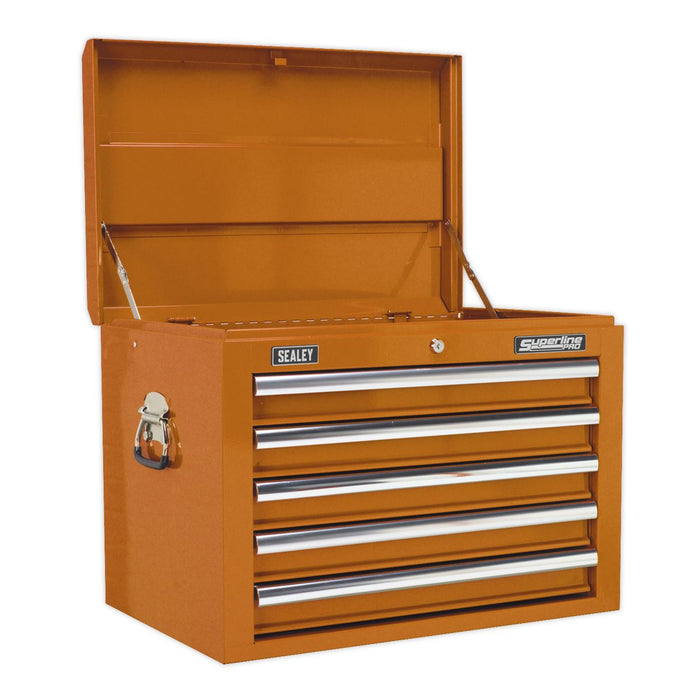 Sealey Topchest 5 Drawer with Ball-Bearing Slides Orange AP26059TO