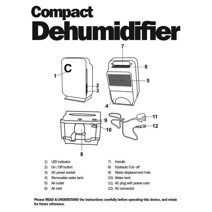 Leisurewize Caravan Motorhome & Home Dehumidifier Damp Mould Moisture Remover Leisurewize  - Dynamic Drive