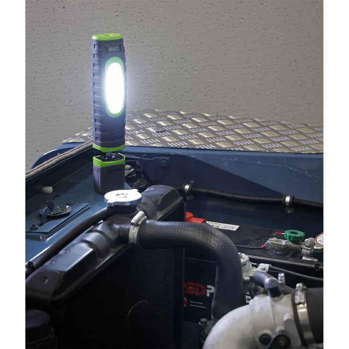 Sealey Rechargeable 360 Inspection Lamp 24 SMD & 3W SMD LED Green 2 x Lithium-io Sealey  - Dynamic Drive