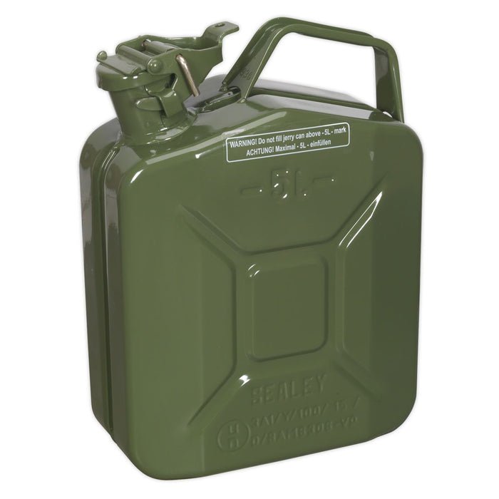 JERRY CAN 5L - GREEN Sealey  - Dynamic Drive