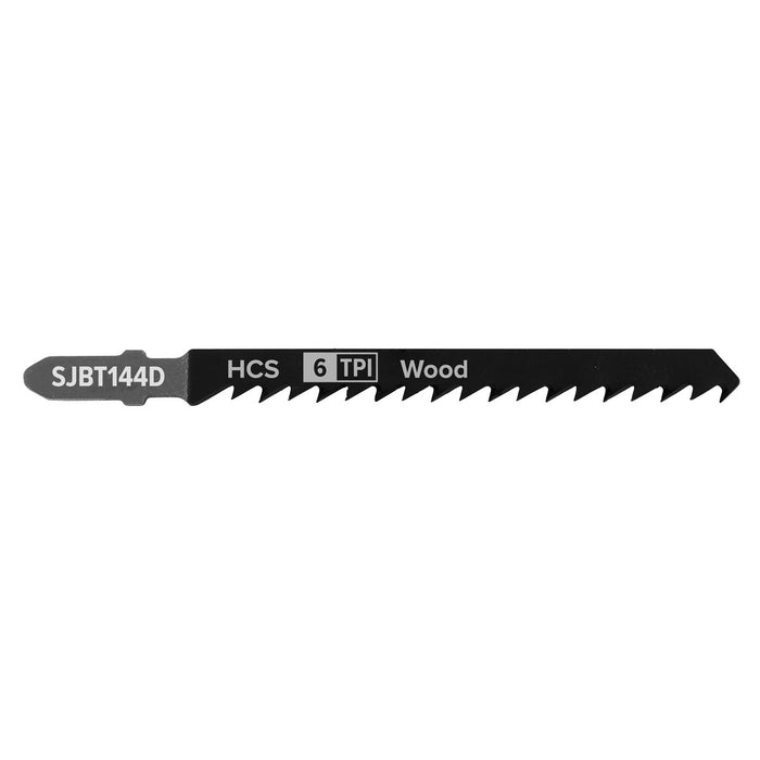 Sealey Jigsaw Blade General Wood 100mm 6tpi Pack of 5 SJBT144D