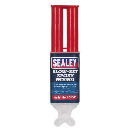 Sealey 25ml Slow Set 20 Minute Epoxy Adhesive Glue Syringe Solvent Free SCS400 Sealey  - Dynamic Drive