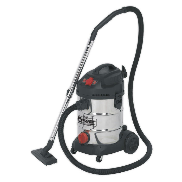 Vacuum Cleaner Industrial 30L 1400W/230V Stainless Sealey  - Dynamic Drive