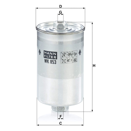 Genuine Mann Fuel Filter for Ford Rolls-Royce Saab Volvo WK853 Mann & Hummel  - Dynamic Drive