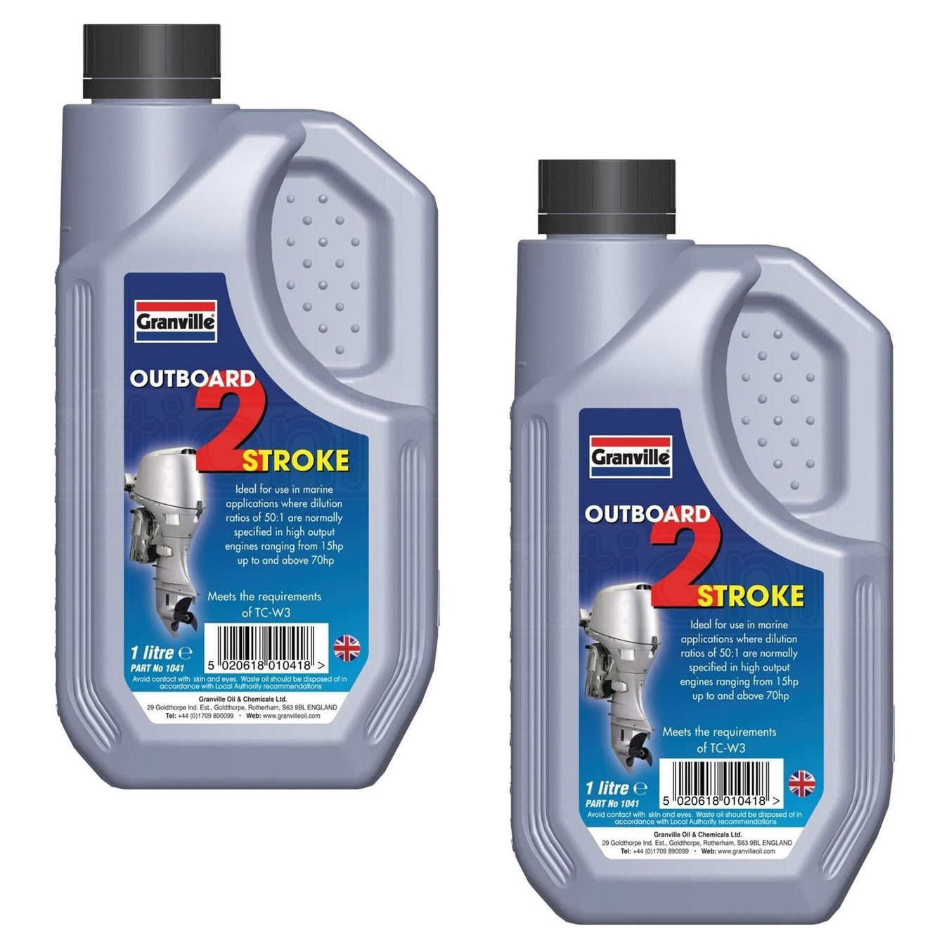 2 x Granville 2 Stroke Marine Outboard Engine Oil Boats Jet Ski TC-W3 1 Litre Granville  - Dynamic Drive