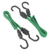 Sealey 2pc Flat Bungee Cord Set 610mm-1300mm Heavy-Duty Steel Hooks Strap BCS16 Sealey  - Dynamic Drive