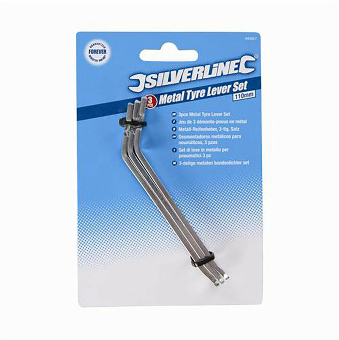 Silverline Metal Tyre Levers Removal Tool Cycling Bicycle Mountain Bike 3 Pieces