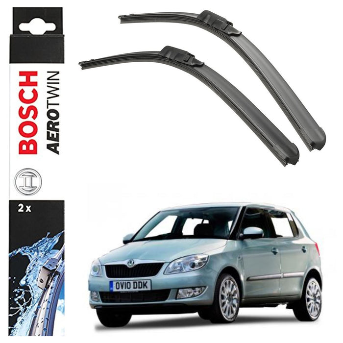 Bosch Aerotwin Front Wiper Blades Set fits Skoda Fabia II Hatchback 12.06-05.13