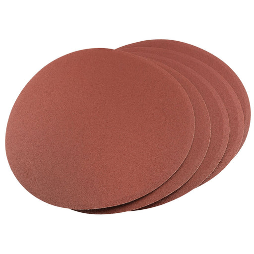 Draper Self-Adhesive Aluminium Oxide Sanding Discs, 200mm, 100 Grit (Pack of 5) Draper  - Dynamic Drive