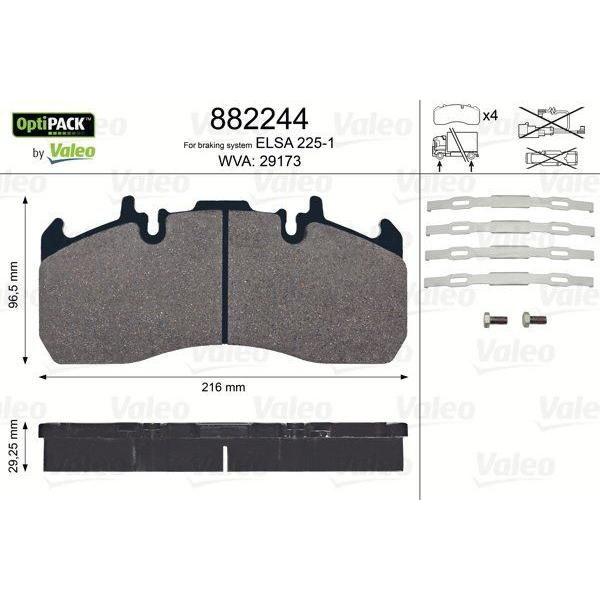 Genuine Valeo Brake Pads Fits Rt/Vt Midlum/FLeft Ii