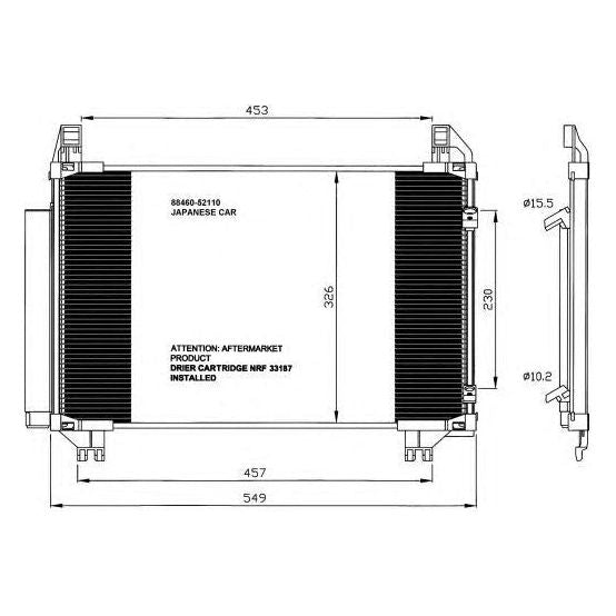 NRF Air Con Condenser fits Toyota Urban Cruiser Verso S Yaris Yaris / Vios Yaris