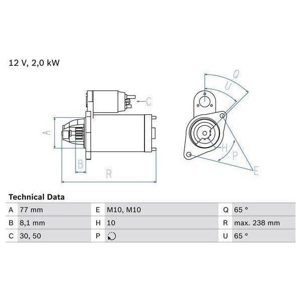 Bosch Reman Starter Motor 2334 0986023340