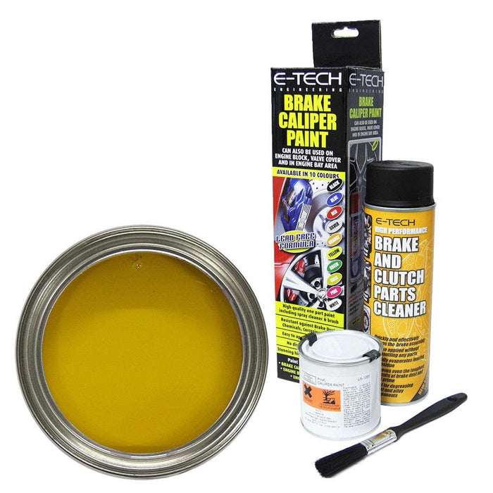 Yellow E-Tech Brake Caliper Paint Also for Engine Bay Drums Car Van