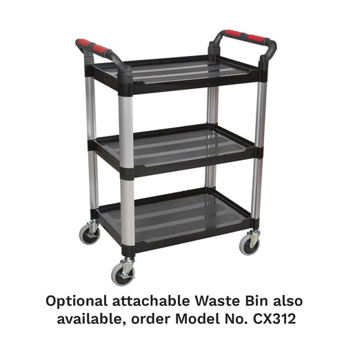 Sealey Workshop Trolley 3-Level Composite CX309 Sealey  - Dynamic Drive