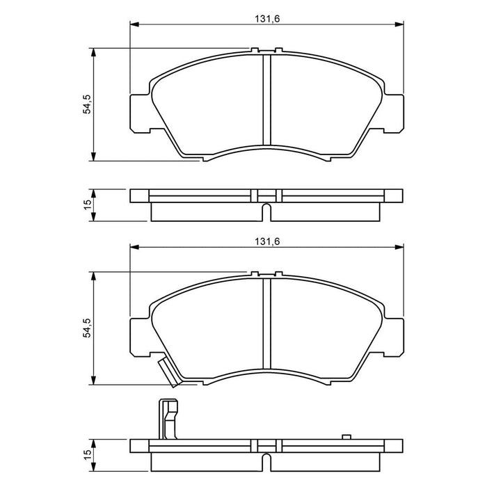 Genuine Bosch Brake Pad Set Bp1234 fits Honda Jazz iDSi - 1.3 - 02-08 0986494299