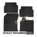 White Trim Tailored Rubber Car Mats for Renault Laguna 08 ON Set of 4 With 2 Clips UKB4C  - Dynamic Drive