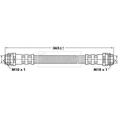 Genuine Borg & Beck Brake Hose fits DOT 4 Brake Fluid 1 ltr x 10 BBH6811