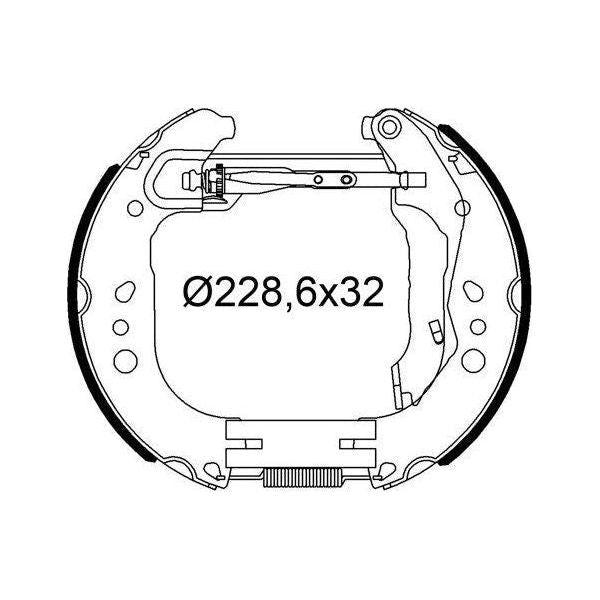 Genuine Valeo Pre-M. Brake Shoe Kit Fits Sko Rapid Roomster