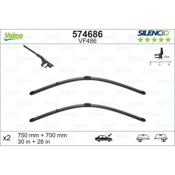 Valeo Wiper Blades Kit 574686 Automotive Part fits Renault Valeo  - Dynamic Drive