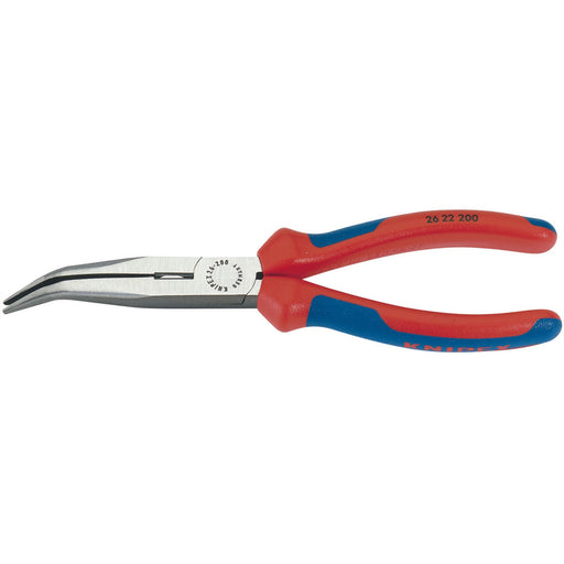 Draper Knipex 26 22 200 Angled Long Nose Pliers with Heavy Duty Handles, 200mm Draper  - Dynamic Drive