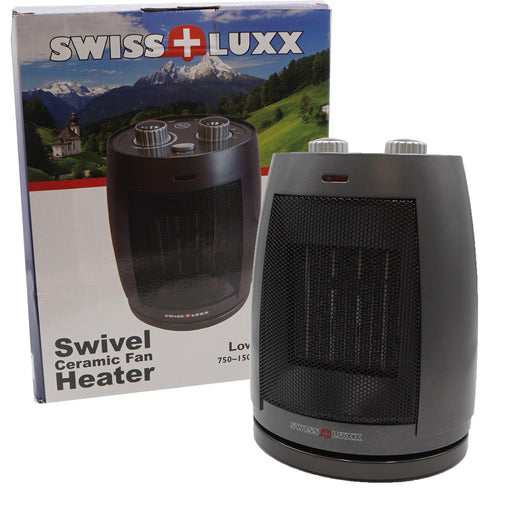 Fan Heater Caravan Motorhome Electric Low Wattage Swiss Luxx Swivelling Ceramic Swiss Luxx  - Dynamic Drive