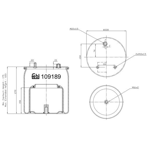 Febi 109189 Air Spring Fits Daf Febi Bilstein  - Dynamic Drive