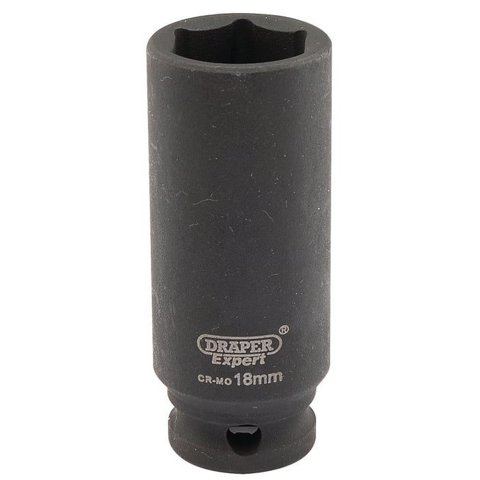 Draper Expert HI-TORQ 6 Point Deep Impact Socket, 3/8" Sq. Dr., 18mm