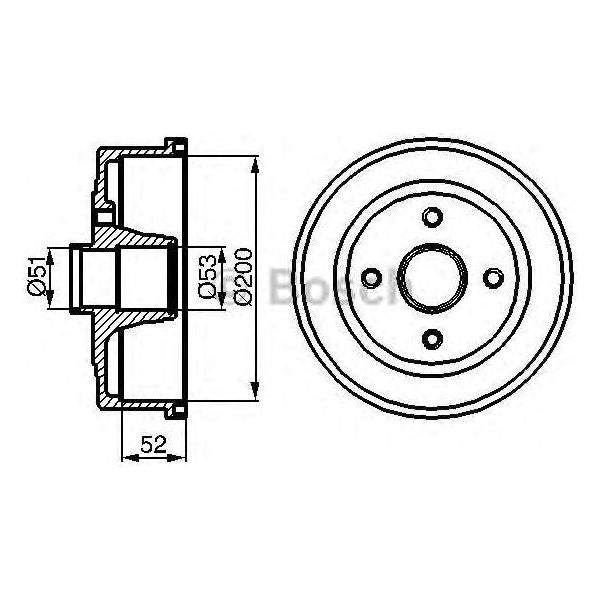 Genuine Bosch Brake Drum Single Db206 fits Vauxhall Corsa - 1.2 - 00-04 09864771 Bosch  - Dynamic Drive