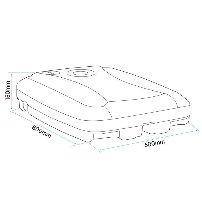 Dellonda Fillable Parasol Base with Wheels, Water/Sand Fill 60L DG266 Dellonda  - Dynamic Drive