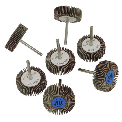 Sealey Rotary Tool Flap Wheel Set 7pc30mm RTA7FW Sealey  - Dynamic Drive