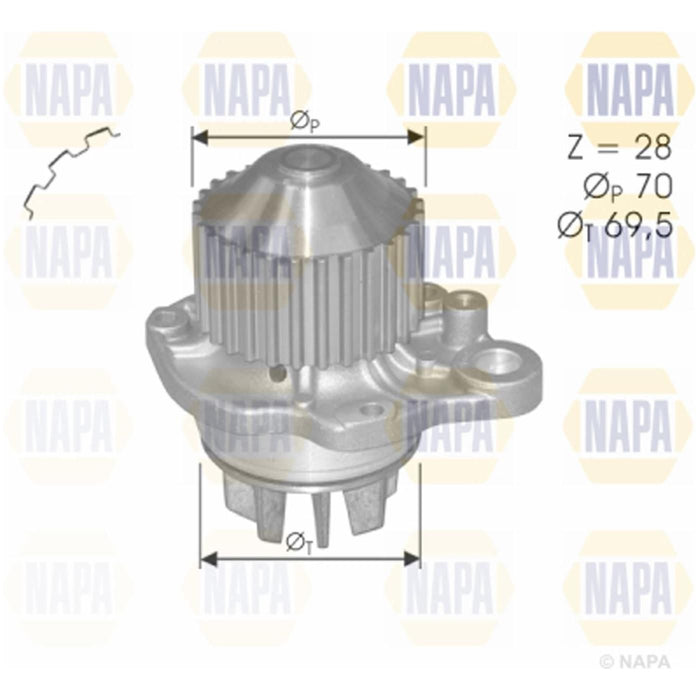 Genuine NAPA Water Pump for Citroen Peugeot Renault 1201A6