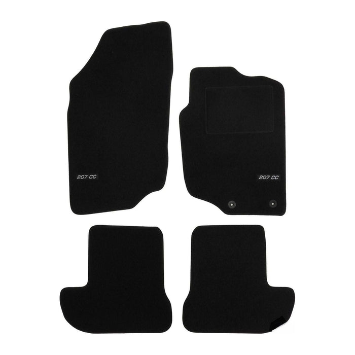 Tailored Logo Velour Carpet Floor Mats for Peugeot 207CC 2007-Up 4PCS UKB4C  - Dynamic Drive