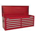 Sealey Topchest 10 Drawer with Ball-Bearing Slides Red AP5210T Sealey  - Dynamic Drive