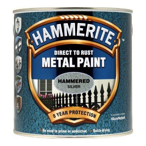 Hammerite Direct To Rust Metal Paint - Hammered Silver - 2.5 Litre Hammerite  - Dynamic Drive