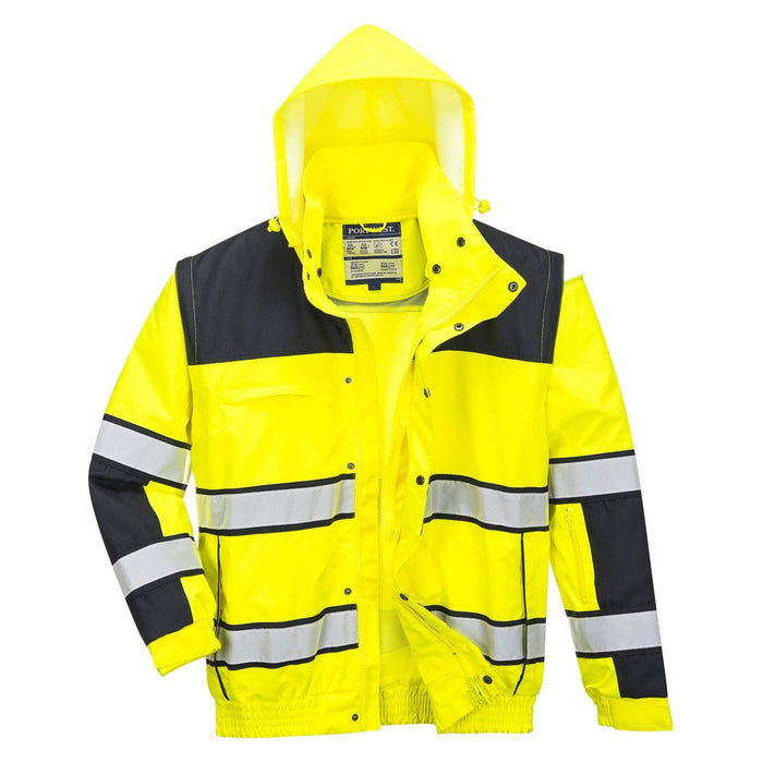 Portwest Hi-Vis Bomber Jacket - Yellow/Black - X Large Portwest  - Dynamic Drive