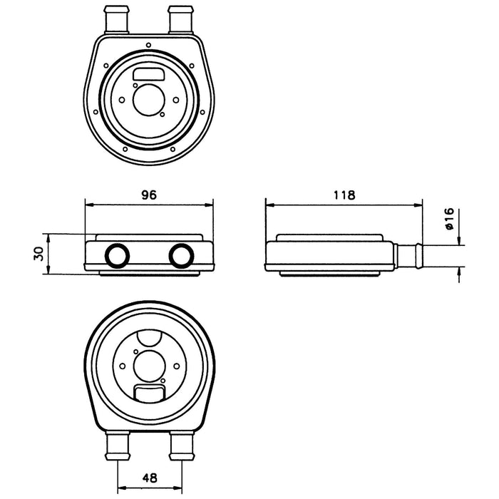 NRF Radiator fits OILCOOLER DONUT UNIVERSAL NRF  - Dynamic Drive