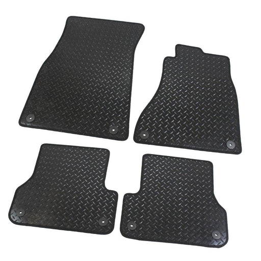 Fully Tailored Black Rubber Car Mats for Audi A6 11 ON Set of 4 With 8 Clips UKB4C  - Dynamic Drive