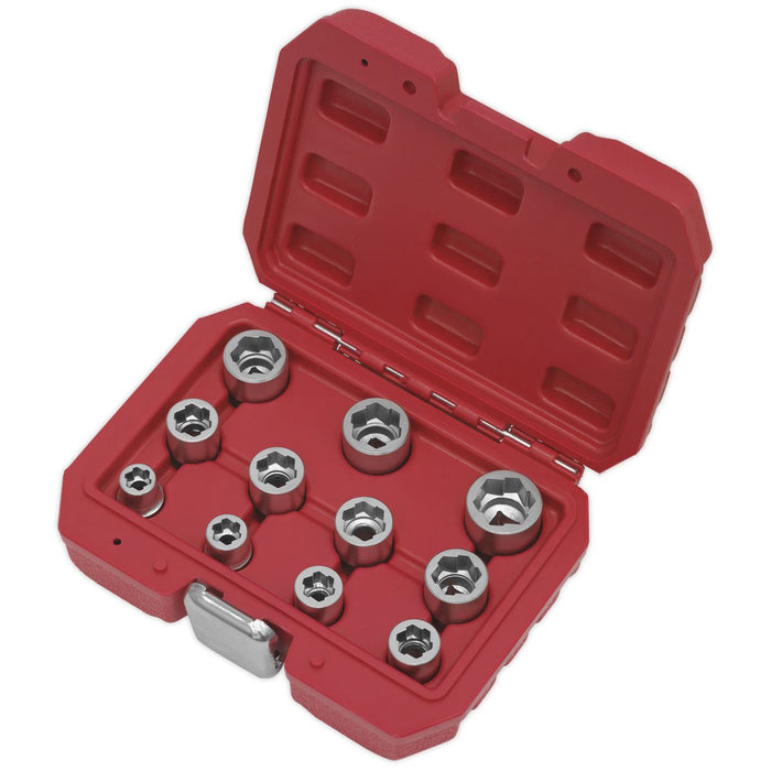 Sealey Bolt Extractor Socket Set 11pc 3/8"Sq Drive Metric AK7281