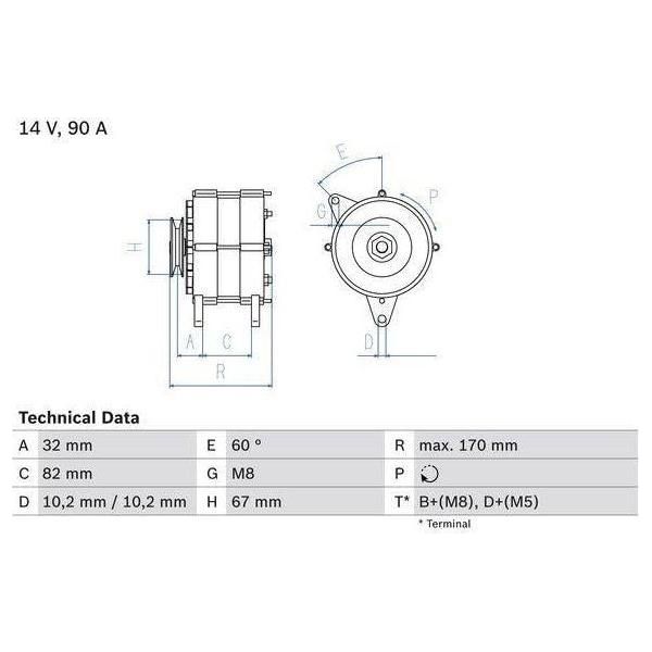 Bosch Reman Alternator 3666 0986036660