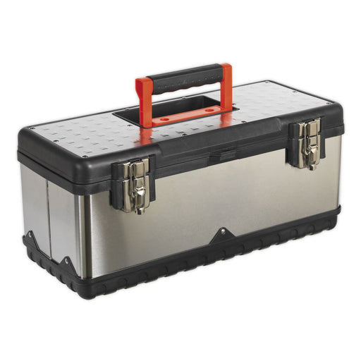 Sealey Stainless Steel Toolbox 505mm with Tote Tray AP505S Sealey  - Dynamic Drive