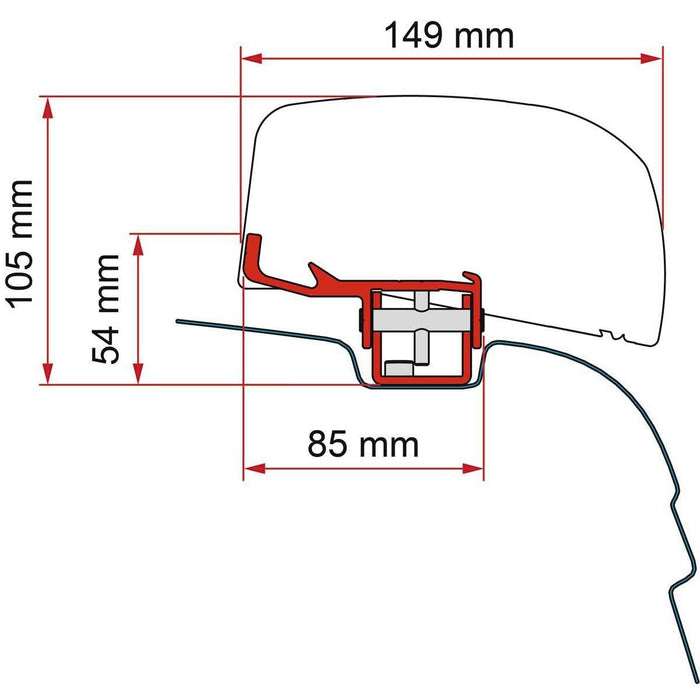 Fiamma Adaptor for F40 Awning on VW T5/T6 Black: Stylish and Easy to Use