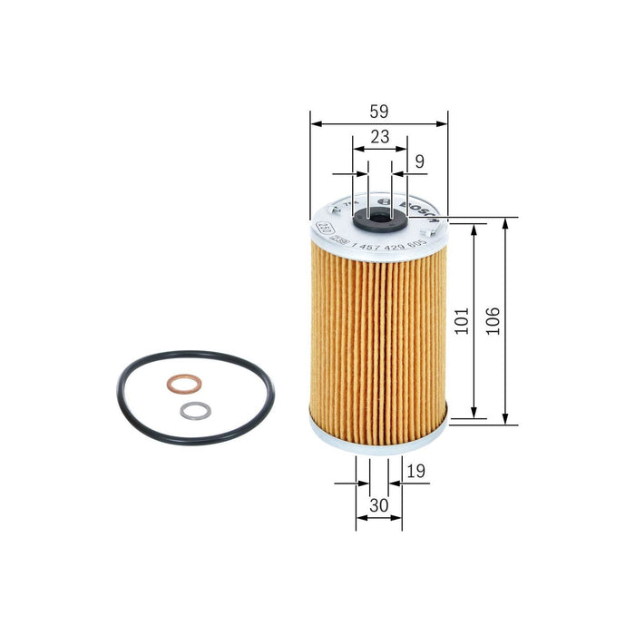 Genuine Bosch Cv Oil Filter P9605 fits Mercedes-Benz 190 E - 2.0 - 82-93 1457429