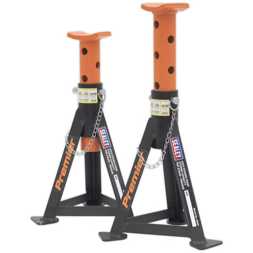 Sealey AXLe Stands (Pair) 3 Tonne Capacity per Stand Orange AS3O Sealey  - Dynamic Drive