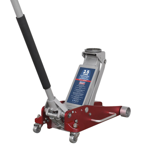 Sealey Trolley Jack 2.5 Tonne Aluminium/Steel Rocket Lift RJAS2500 Sealey  - Dynamic Drive