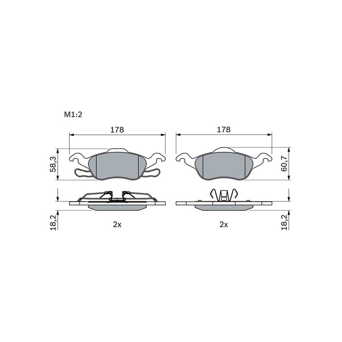 Genuine Bosch Brake Pad Set Bp1196 fits Ford Focus - 1.6 - 98-04 0986494284