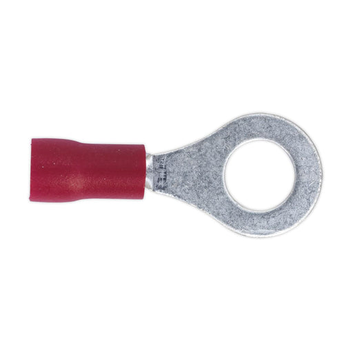 Sealey Easy-Entry Ring Terminal 6.4mm (1/4") Red Pack of 100 RT26 Sealey  - Dynamic Drive