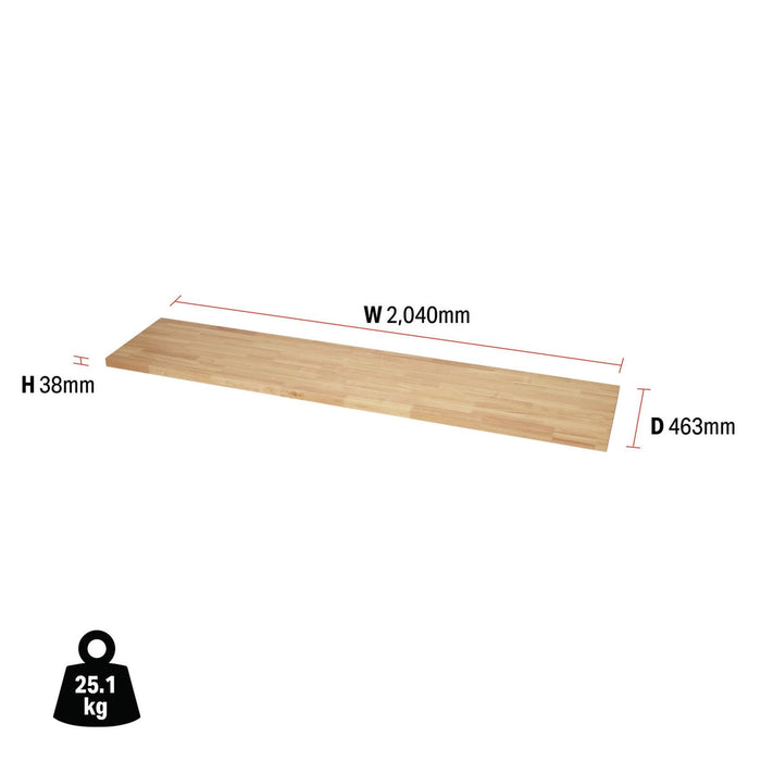 Draper BUNKER Modular Hardwood Worktop, 2040mm 33192 Draper  - Dynamic Drive