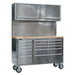 Sealey Mobile Stainless Steel Tool Cabinet 10 Drawer with Backboard & 2 Wall Cup Sealey  - Dynamic Drive