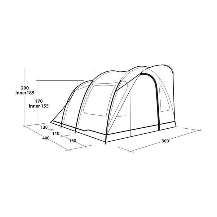 Outwell Sky 4 Tent 4 Berth Tunnel Tent 2 Bedroom Outwell  - Dynamic Drive